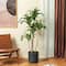 Glitzhome® 4.5ft. Faux Dracaena Fragrans Plant in Pot